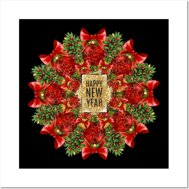 Happy New Year Mandala Wall Art by burenkaUA